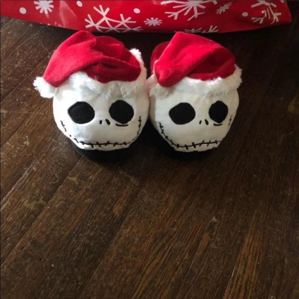 COPY - Disney Tim Burton red white and black slippers.